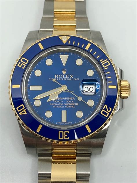 rolex submariner steel and gold blue dial 116613lb|Rolex 116613lb price.